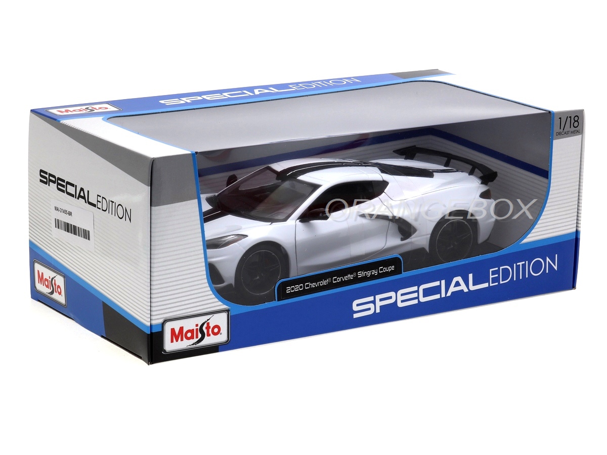 ミニカー Chevrolet Corvette Stingray Coupe 1/18 Miniatura Chev Corvette Stingray Coupe 2020 Branco 1:18 Maisto